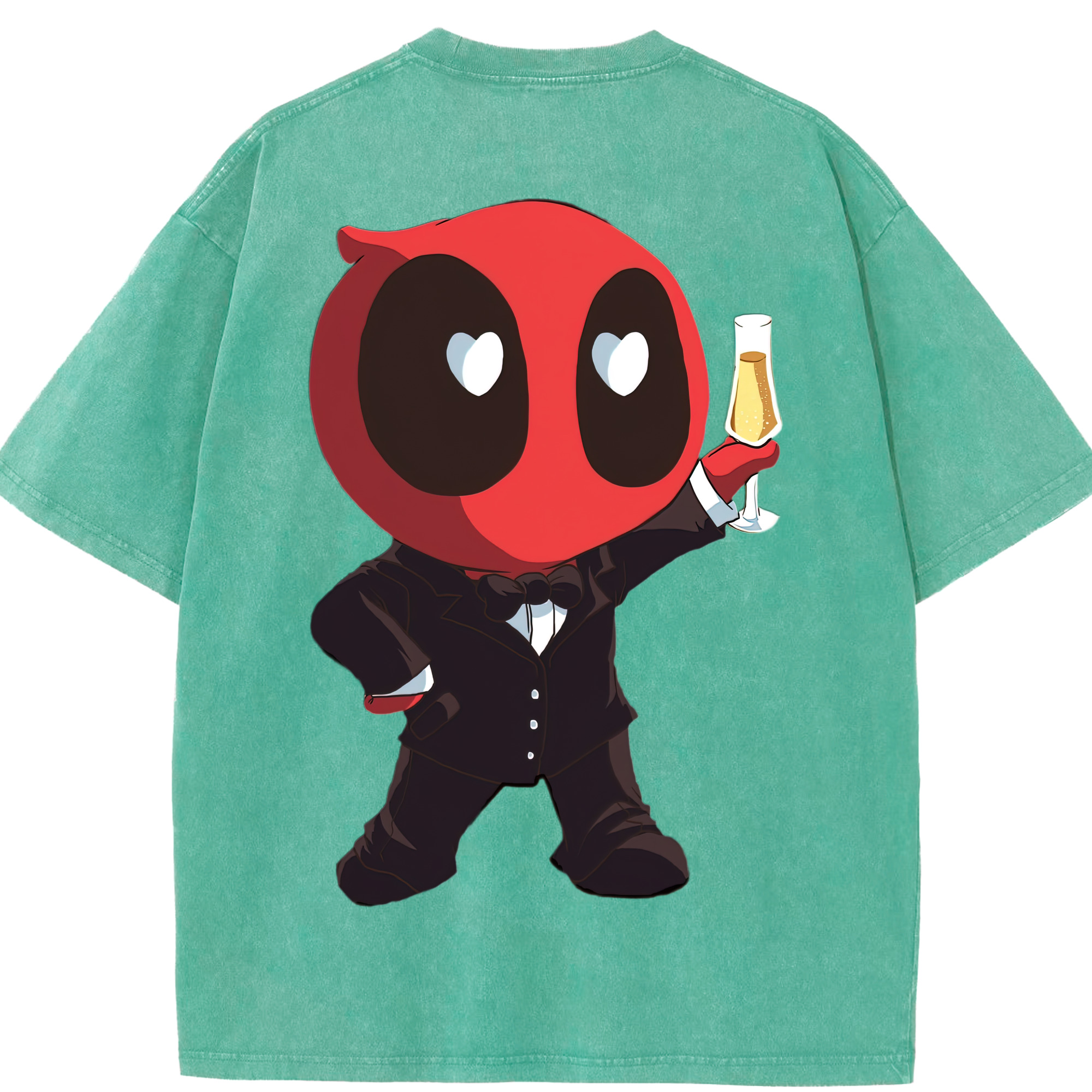 （画像用） Deadpool デッドプール 綿100% ヴィンテージ風 半袖Tシャツ（背面プリント）